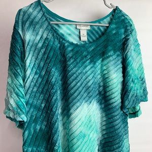 NWT Catherines Green Short Sleeve Blouse Size 2X